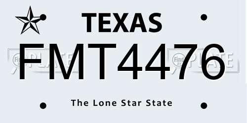 FMT4476 Texas License Plate