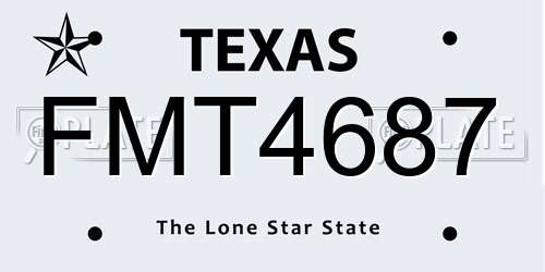 FMT4687 Texas License Plate