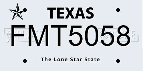 FMT5058 Texas License Plate