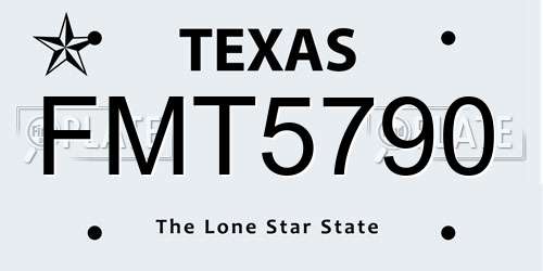 FMT5790 Texas License Plate
