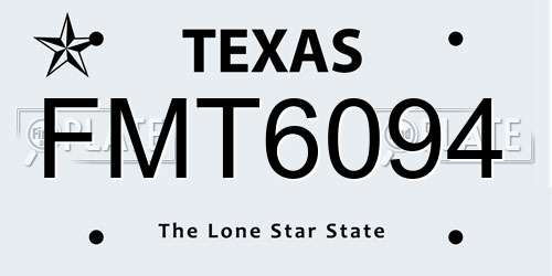 FMT6094 Texas License Plate
