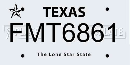 FMT6861 Texas License Plate