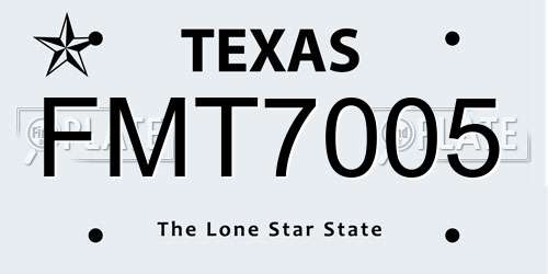 FMT7005 Texas License Plate