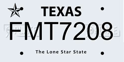FMT7208 Texas License Plate