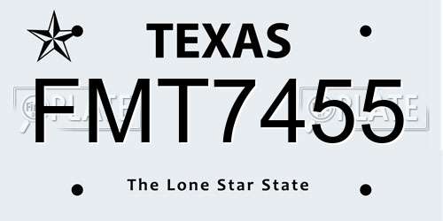 FMT7455 Texas License Plate