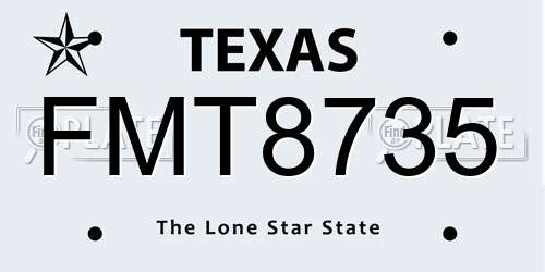 FMT8735 Texas License Plate