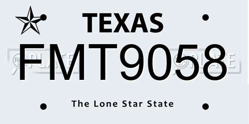 FMT9058 Texas License Plate