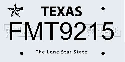 FMT9215 Texas License Plate