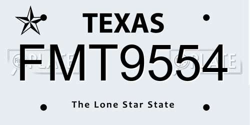 FMT9554 Texas License Plate