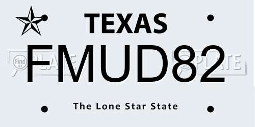 FMUD82 Texas License Plate