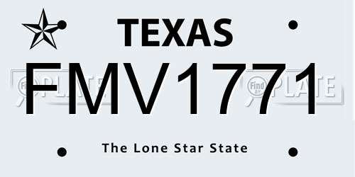 FMV1771 Texas License Plate