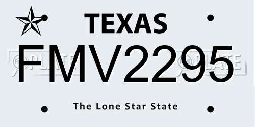 FMV2295 Texas License Plate