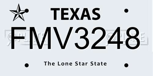 FMV3248 Texas License Plate