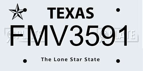 FMV3591 Texas License Plate