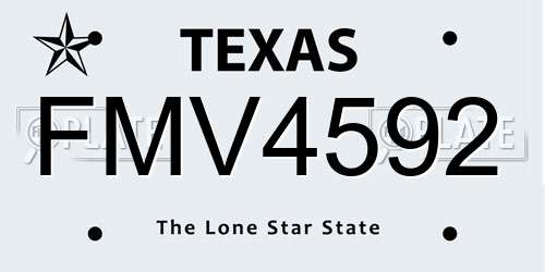 FMV4592 Texas License Plate
