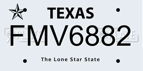 FMV6882 Texas License Plate