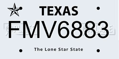 FMV6883 Texas License Plate