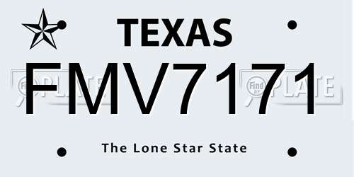 FMV7171 Texas License Plate