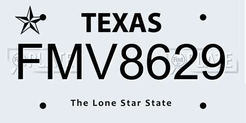 FMV8629 Texas License Plate