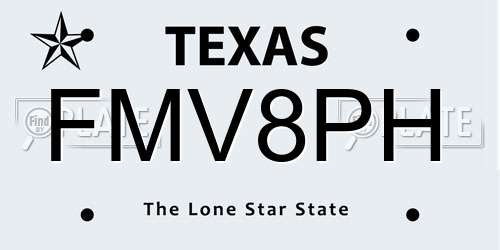 FMV8PH Texas License Plate