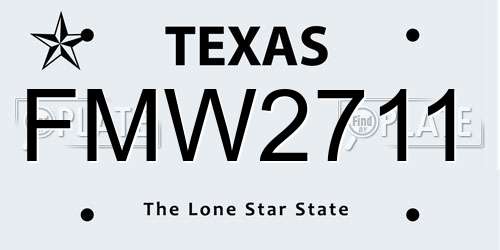 FMW2711 Texas License Plate