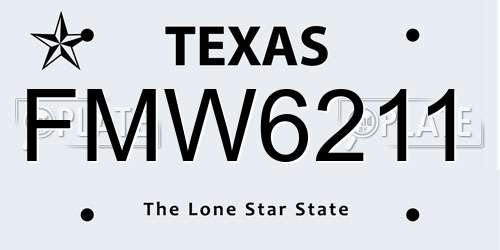 FMW6211 Texas License Plate