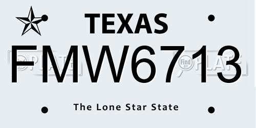 FMW6713 Texas License Plate