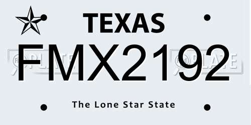FMX2192 Texas License Plate