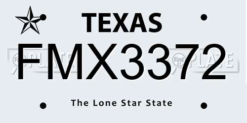 FMX3372 Texas License Plate