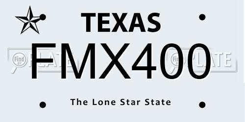 FMX400 Texas License Plate