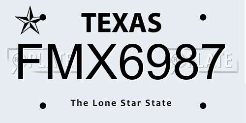 FMX6987 Texas License Plate