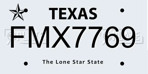 FMX7769 Texas License Plate