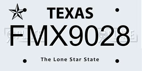 FMX9028 Texas License Plate