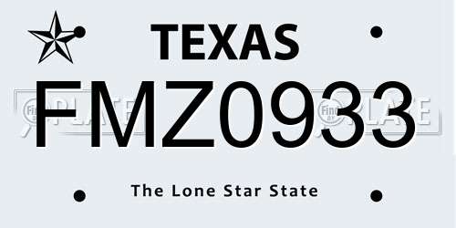 FMZ0933 Texas License Plate