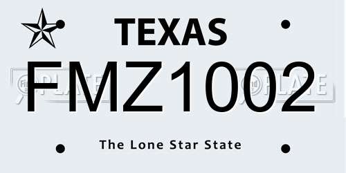 FMZ1002 Texas License Plate