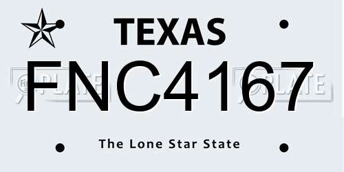FNC4167 Texas License Plate