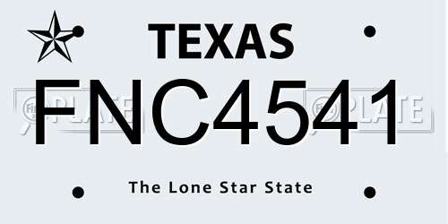 FNC4541 Texas License Plate