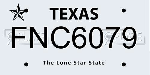 FNC6079 Texas License Plate