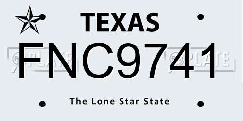 FNC9741 Texas License Plate
