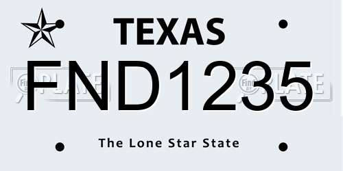 FND1235 Texas License Plate