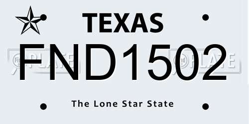 FND1502 Texas License Plate