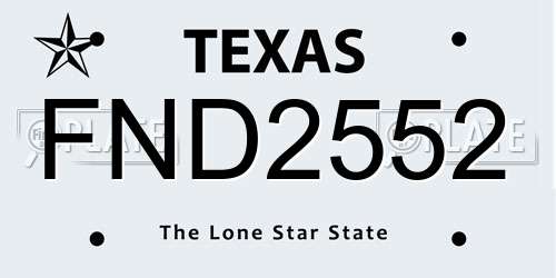 FND2552 Texas License Plate
