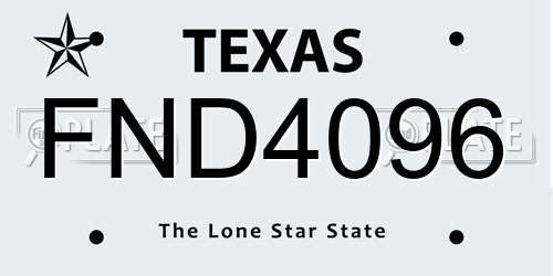 FND4096 Texas License Plate