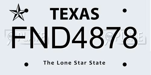 FND4878 Texas License Plate