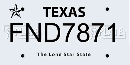 FND7871 Texas License Plate