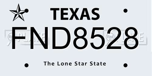 FND8528 Texas License Plate