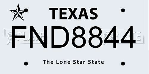 FND8844 Texas License Plate
