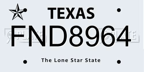 FND8964 Texas License Plate