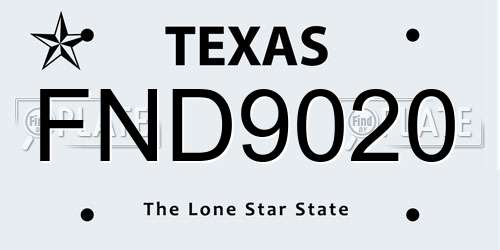 FND9020 Texas License Plate