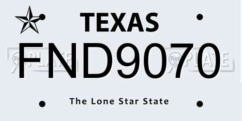 FND9070 Texas License Plate